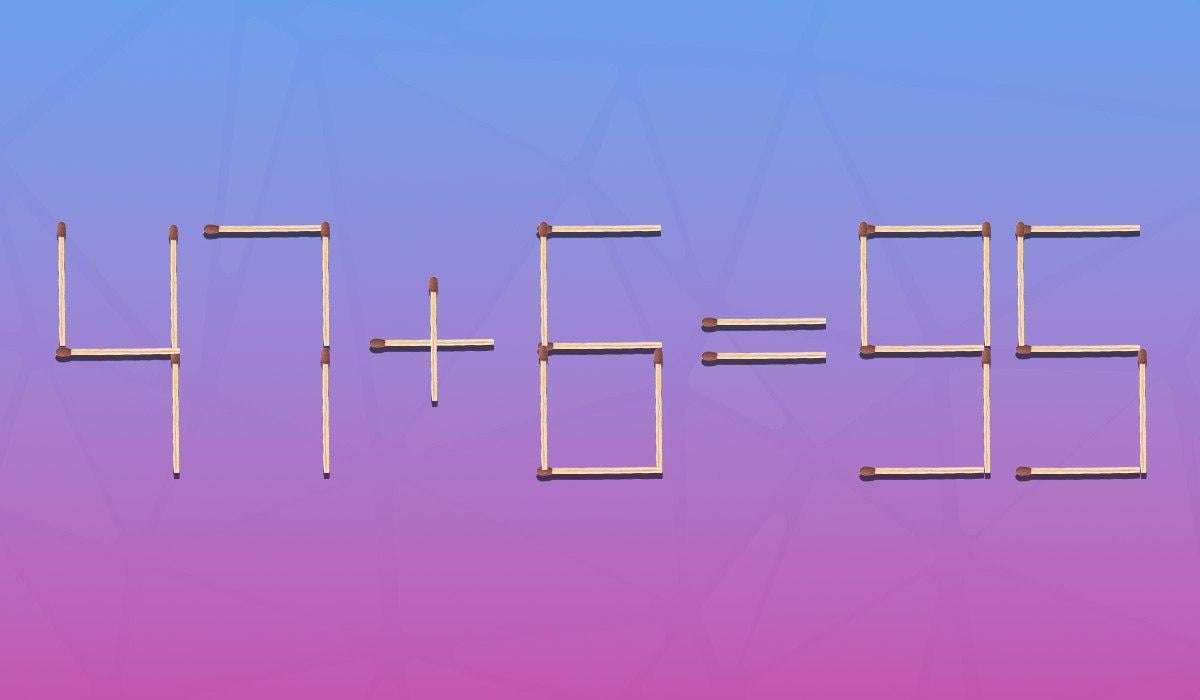 Którą zapałkę należy przestawić, aby równość była prawidłowa: łamigłówka dla geniuszy